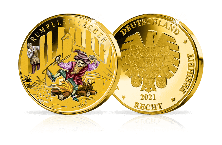Piedfort-Gedenkprägung Rumpelstilzchen Piedfort-Gedenkprägung Rumpelstilzchen