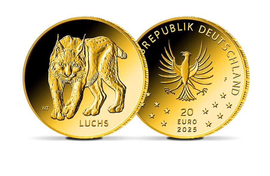 20-Euro-Goldmünze Deutschland Rückkehr der Wildtiere Luchs 20-Euro-Goldmünze Deutschland Rückkehr der Wildtiere Luchs