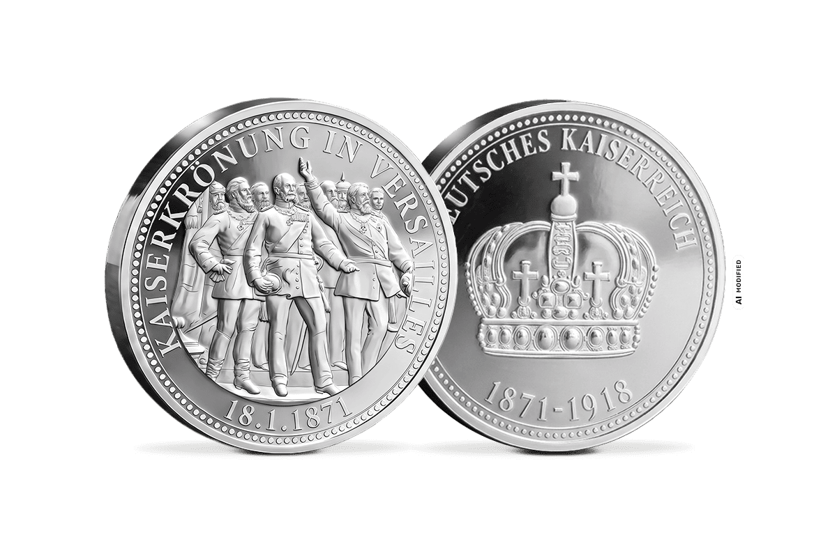 Silber-Gedenkprägung Kaiserkrönung in Versailles
