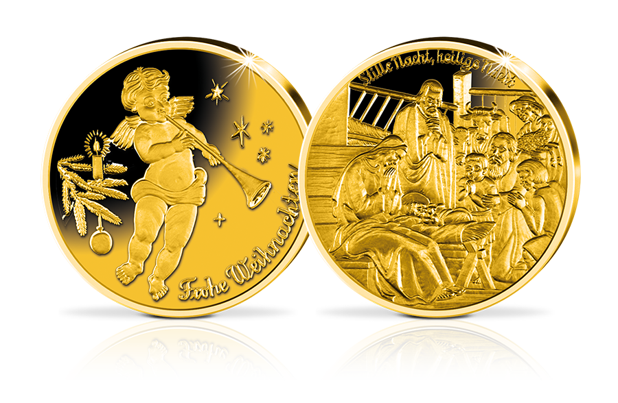 Gedenkprägung Engelchen - Frohe Weihnachten