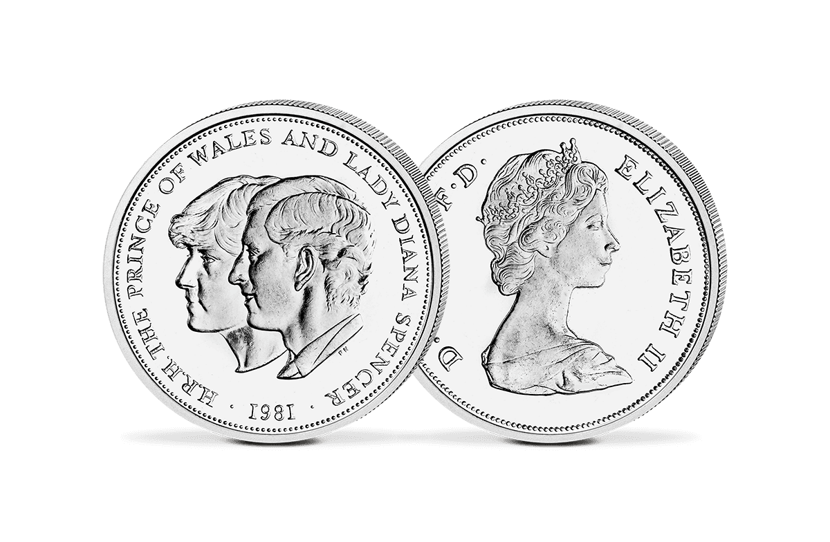Crown-Size-Münze UK 1981 - Charles und Diana