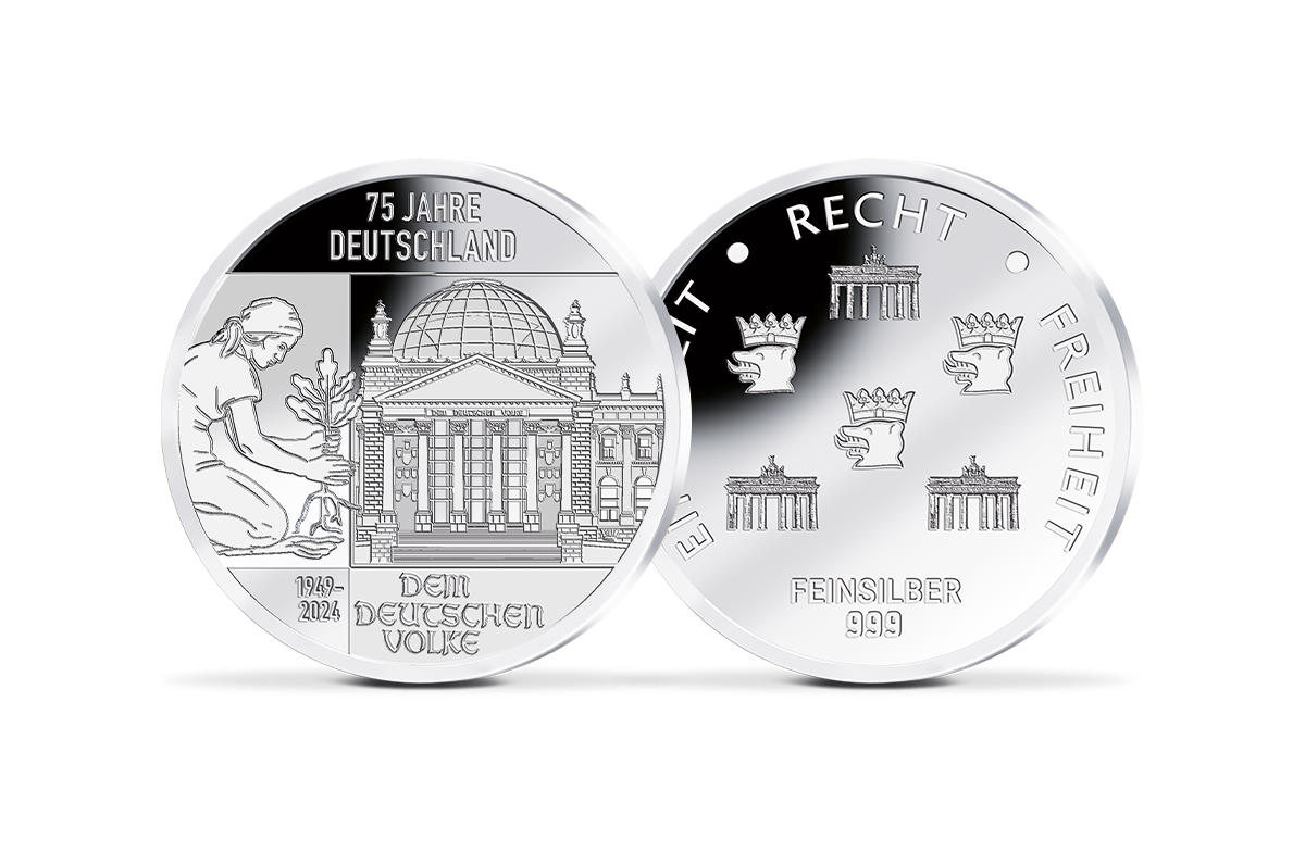 Silber-Gedenkprägung 75 Jahre Deutschland Silber-Gedenkprägung 75 Jahre Deutschland