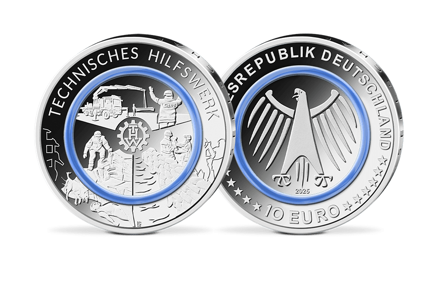 5x10-Euro-Münzsatz Technisches Hilfswerk 2025 Komplettsatz in ST