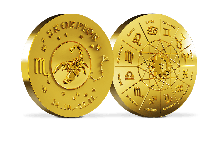 Teller-Gedenkprägung Sternzeichen Skorpion