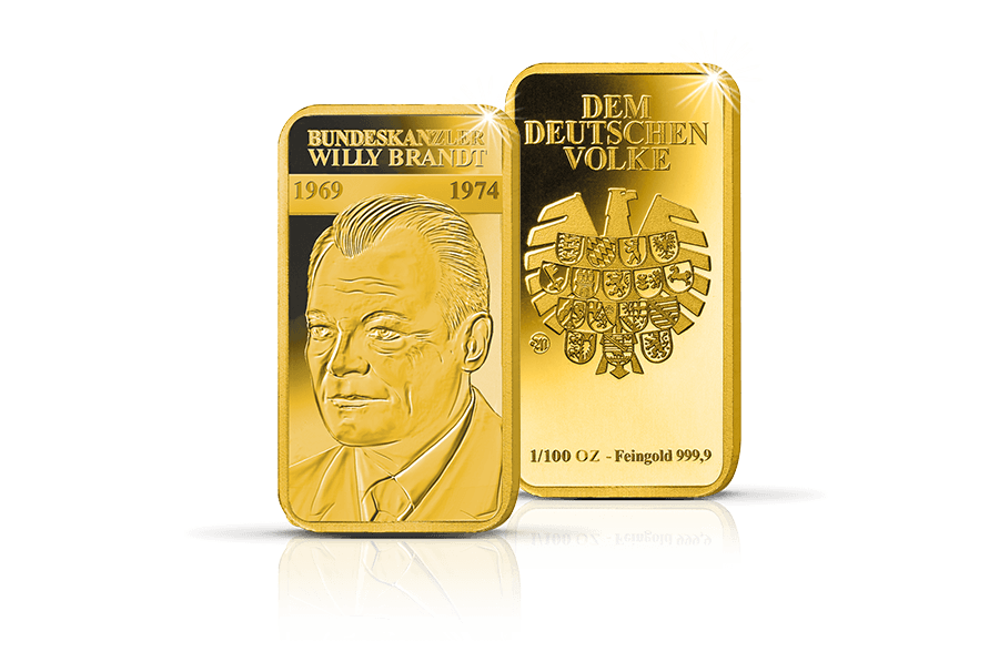 Goldbarren Bundeskanzler Willy Brandt Goldbarren Bundeskanzler Willy Brandt