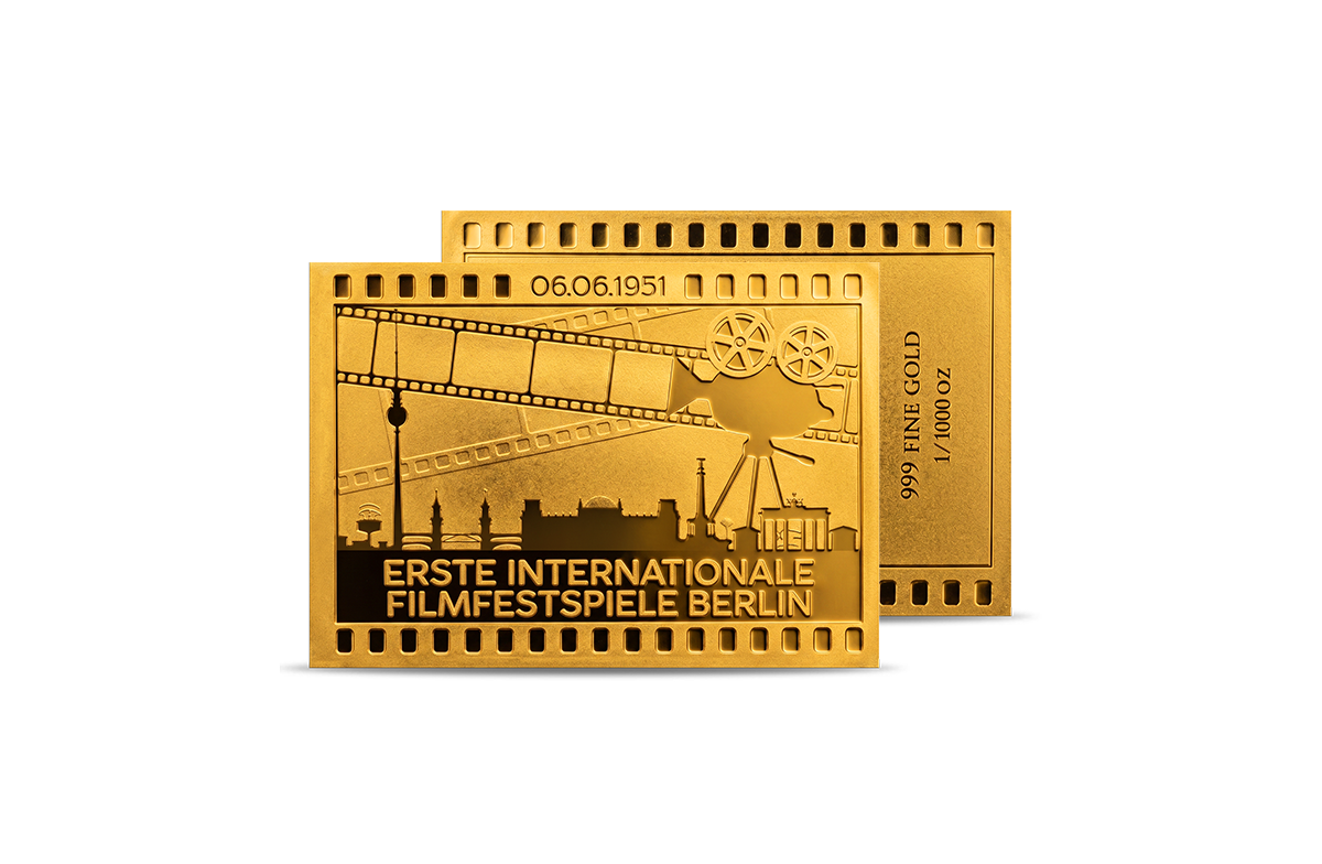 Gold-Münzbarren Erste internationale Filmfestspiele Berlin