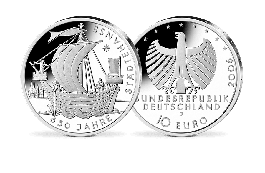 10-Euro-Münze 650 Jahre Städtehanse 10-Euro-Münze 650 Jahre Städtehanse