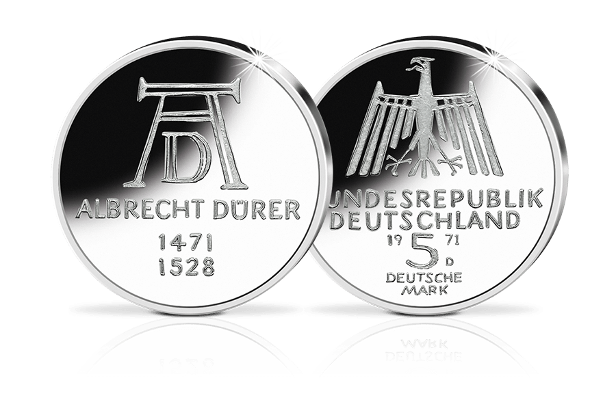 5-DM-Münze 500. Geburtstag Albrecht Dürer 5-DM-Münze 500. Geburtstag Albrecht Dürer