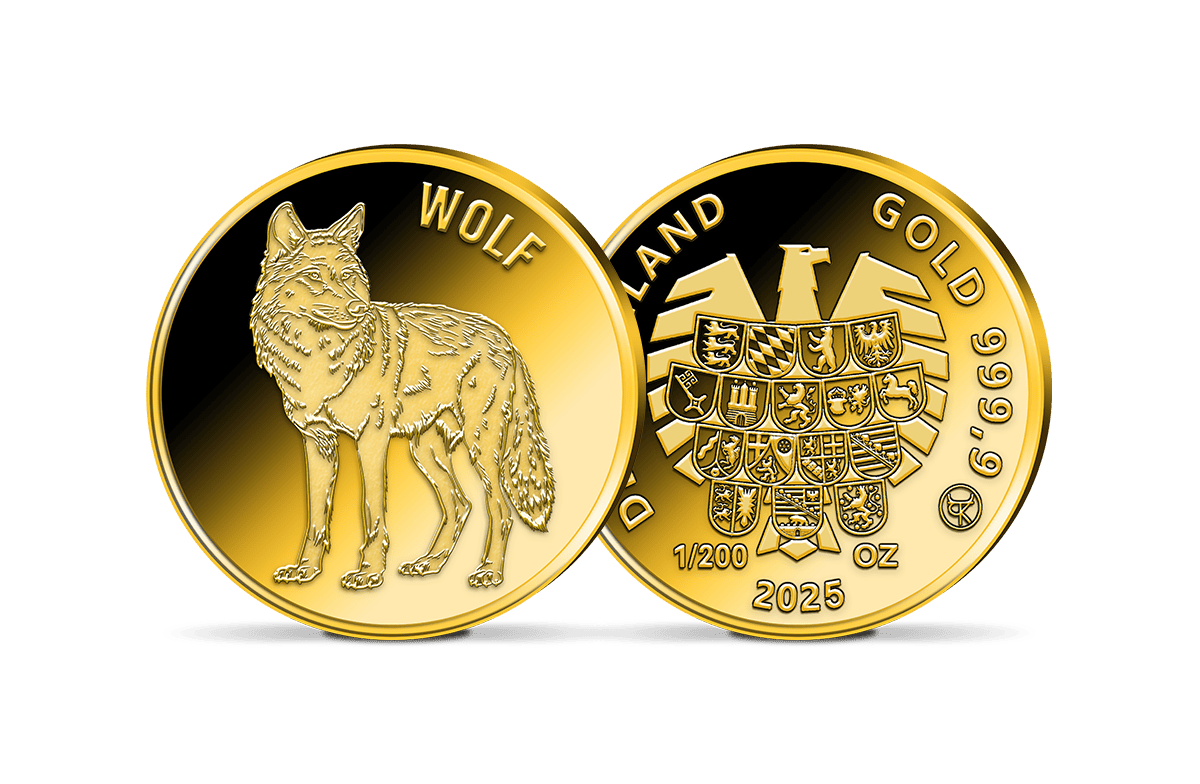 Gold-Gedenkprägung Wolf