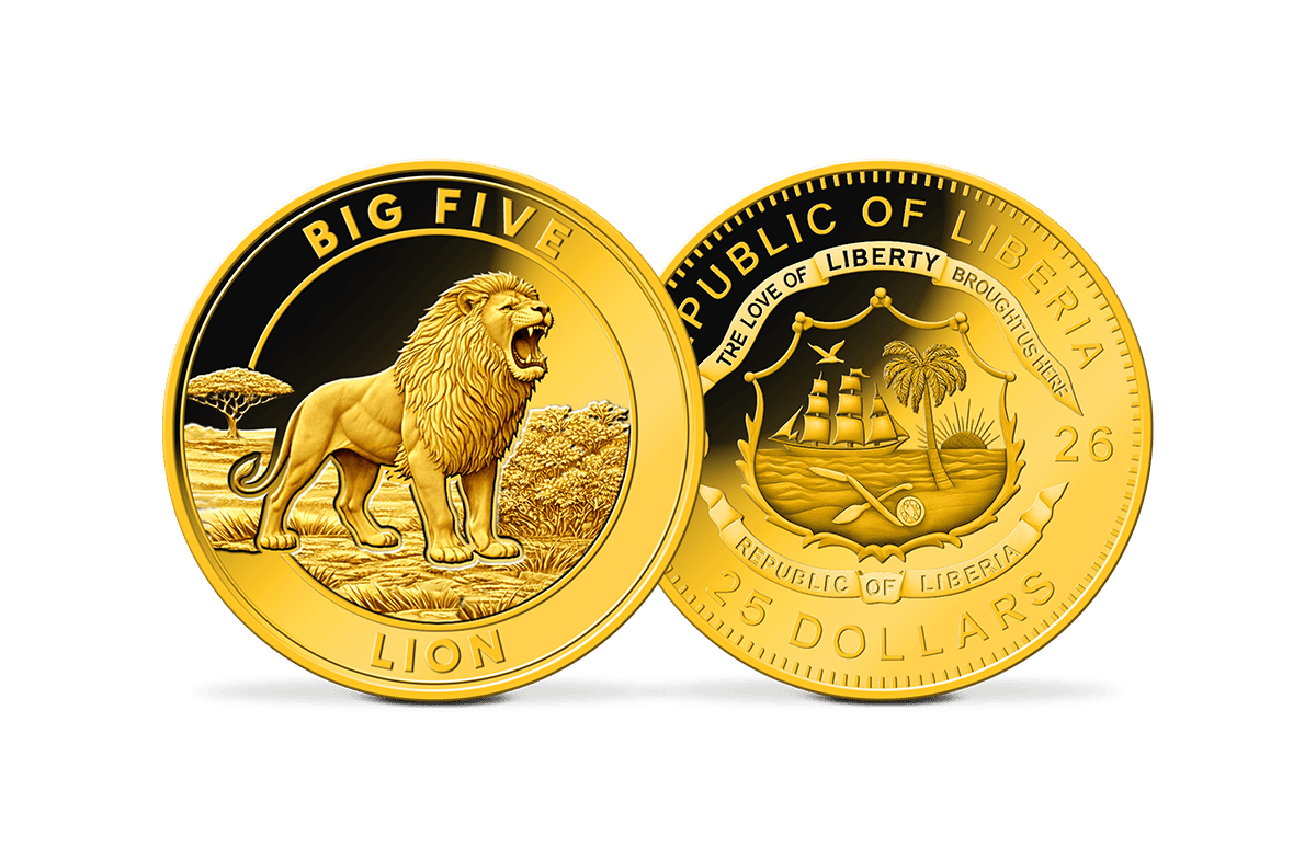 Giganten-Goldmünze Big Five Africa African Lion 2026
