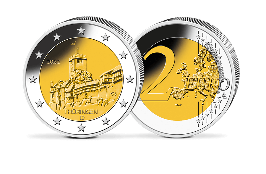 2-Euro-Gedenkmünze Deutschland 2022 - Thüringen
