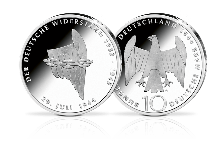 10-DM-Münze 50 Jahre Deutscher Widerstand 10-DM-Münze 50 Jahre Deutscher Widerstand