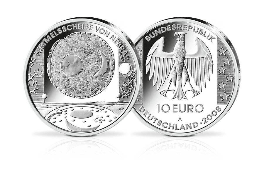 10-Euro-Münze 2008 Himmelsscheibe von Nebra 10-Euro-Münze 2008 Himmelsscheibe von Nebra