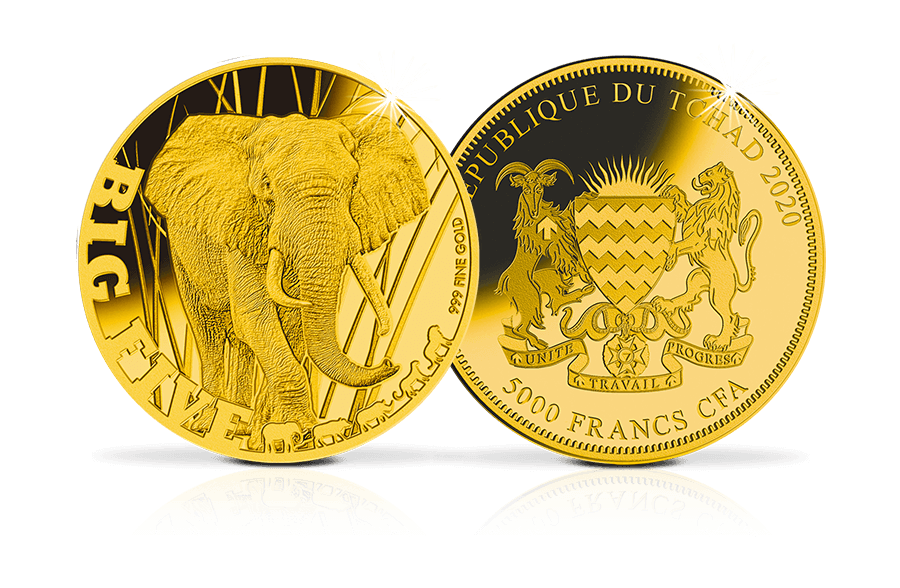 Goldmünze Elefant Goldmünze Elefant