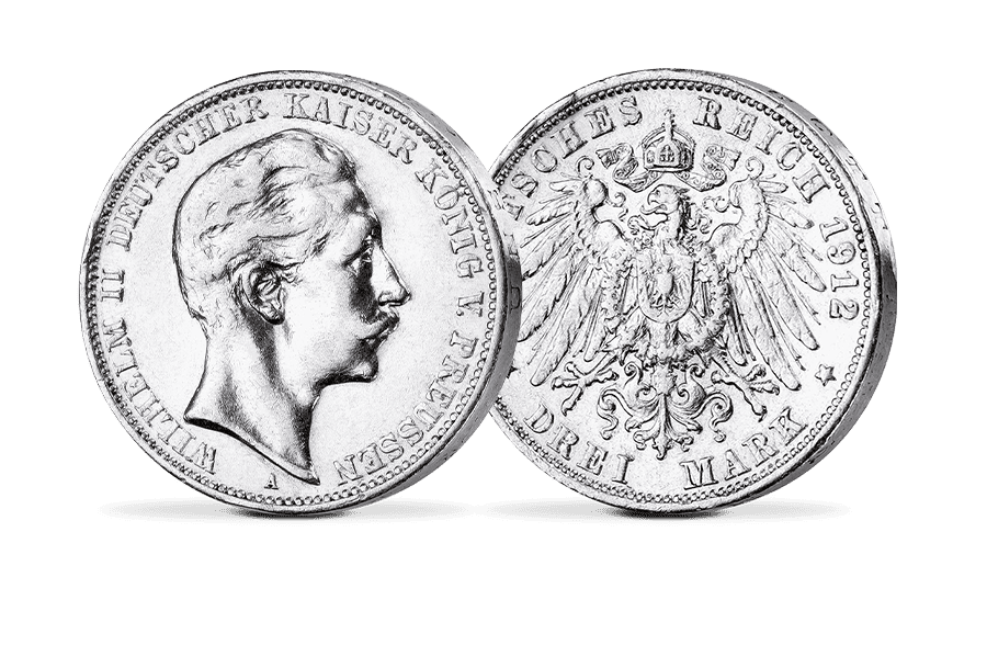 3-Mark-Silbermünze Wilhelm II. - J.103