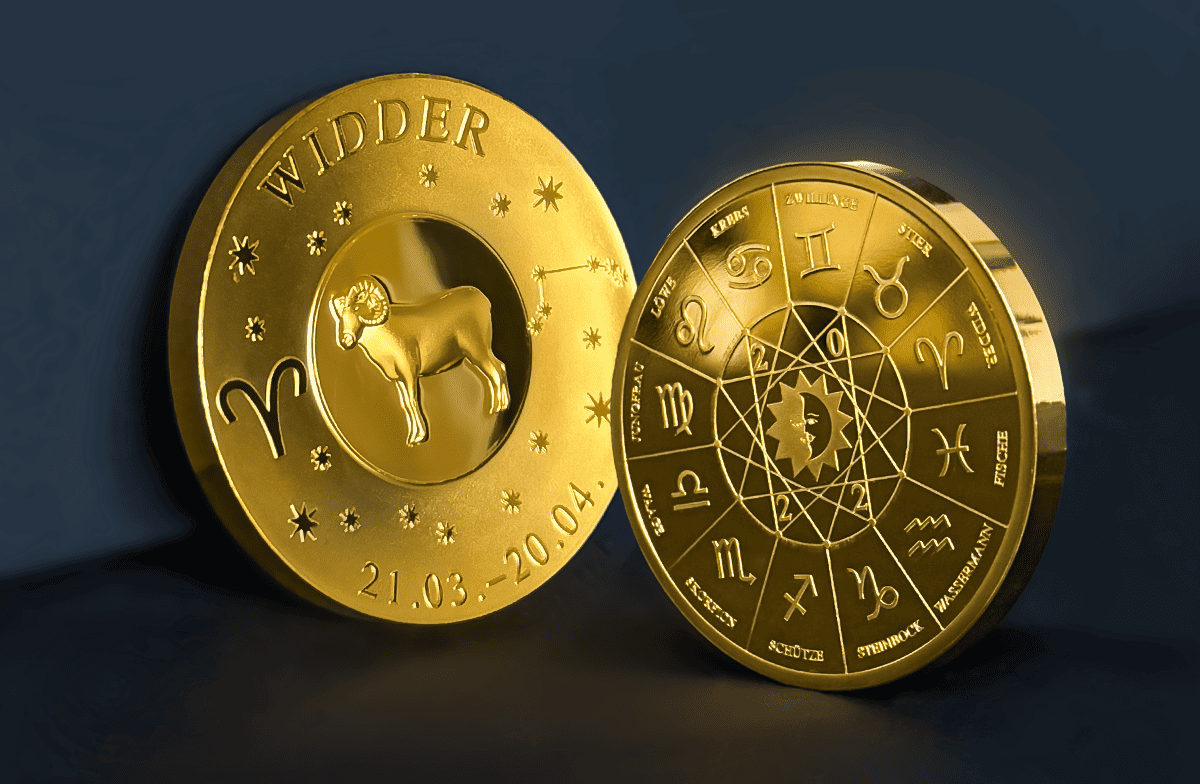 Teller-Gedenkprägung Sternzeichen Widder
