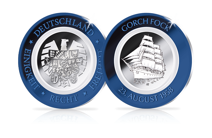 Sonder-Gedenkprägung Gorch Fock mit weißem Ring