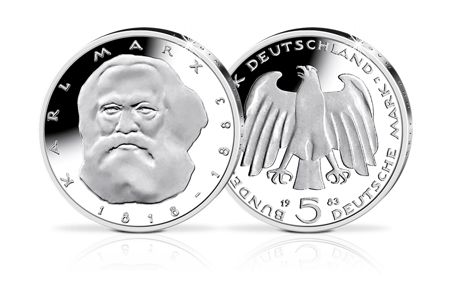 5-D-Mark-Gedenkmünze Karl Marx 5-D-Mark-Gedenkmünze Karl Marx