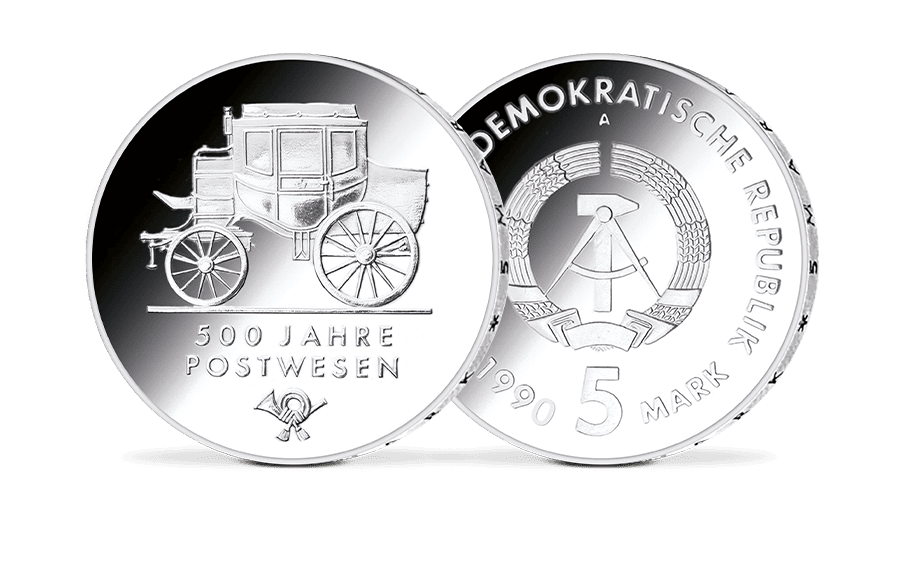 5-Mark-Münze 500 Jahre Postwesen 5-Mark-Münze 500 Jahre Postwesen