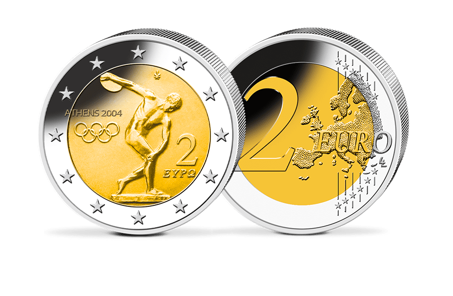 2-Euro-Gedenkmünze - Griechenland 2004 - Olympische Sommerspiele  2-Euro-Gedenkmünze - Griechenland 2004 - Olympische Sommerspiele