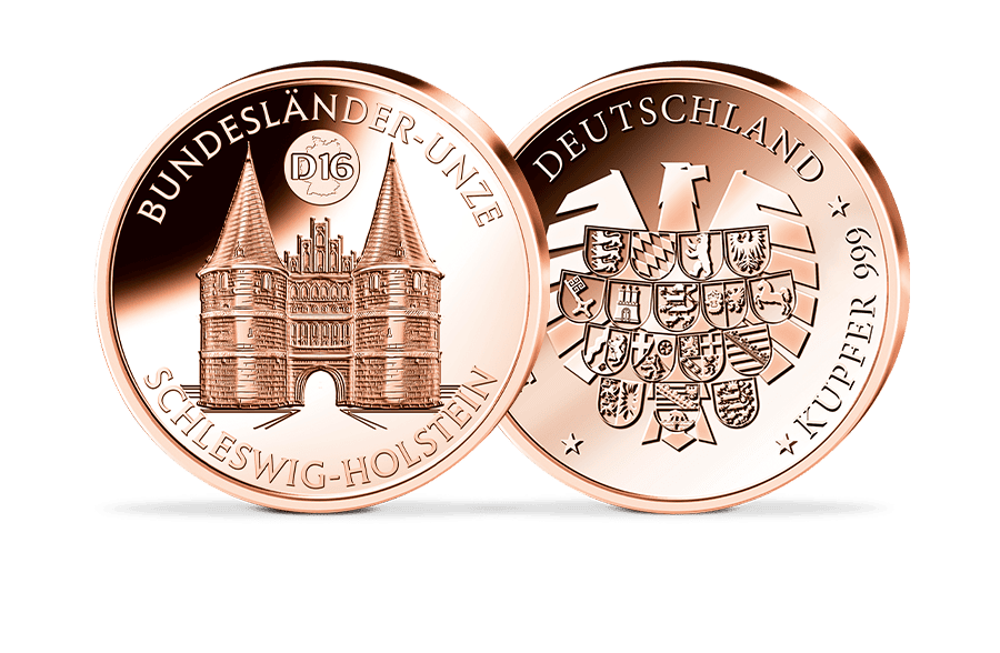 Kupfer-Unze Schleswig-Holstein Kupfer-Unze Schleswig-Holstein