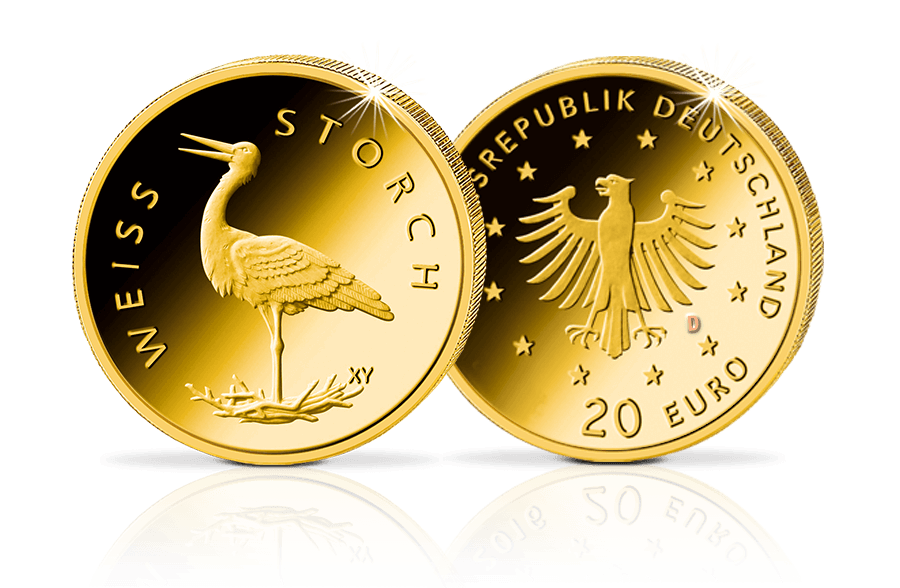 20-Euro-Goldmünze Weißstorch 2020 20-Euro-Goldmünze Weißstorch 2020