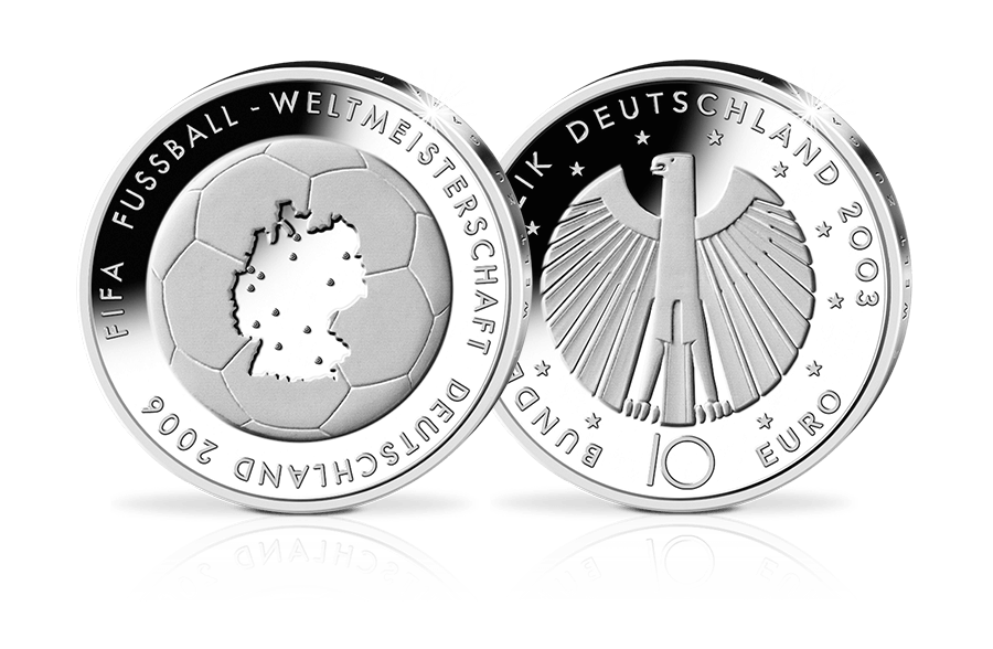 10-Euro-Münze Fußball-WM 2006 – 1. Ausgabe 10-Euro-Münze Fußball-WM 2006 – 1. Ausgabe