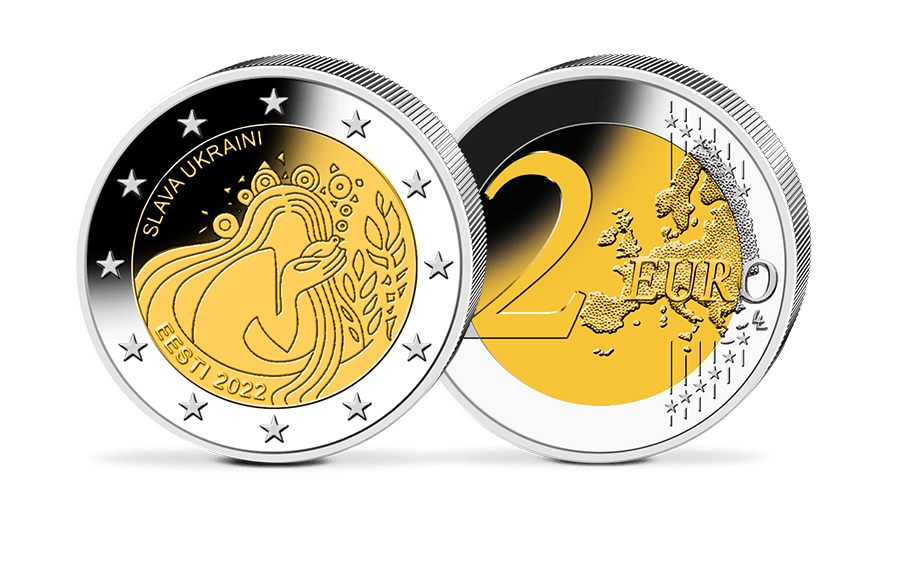 2-Euro-Gedenkmünze - Estland 2022 - Slava Ukraini 2-Euro-Gedenkmünze - Estland 2022 - Slava Ukraini