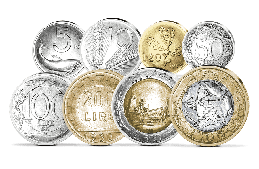 Kursmünzensatz Italien 1951-2001