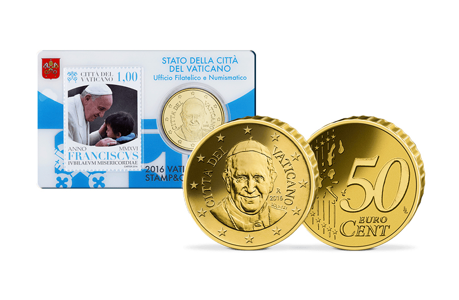 Offizielle 50-Cent-Münze Vatikan 2016 in Coincarc Offizielle 50-Cent-Münze Vatikan 2016 in Coincarc