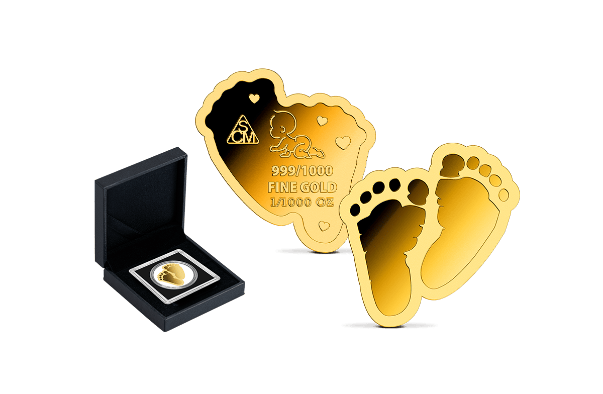 Goldprägung Babyfeet