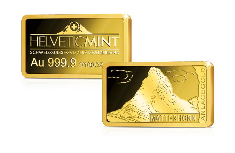 Schweizer Goldbarren - Matterhorn 1/100 oz
