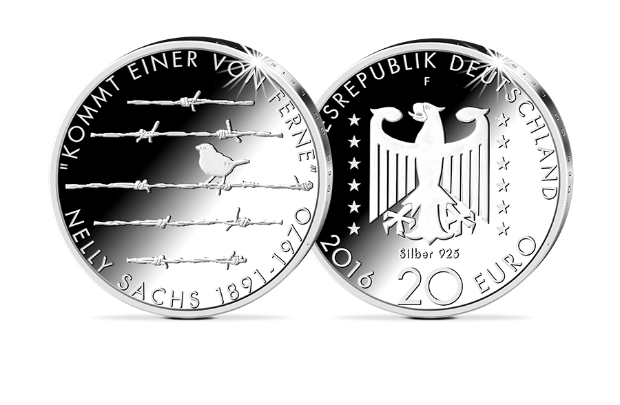20-Euro-Münze 125. Geburtstag Nelly Sachs in PP