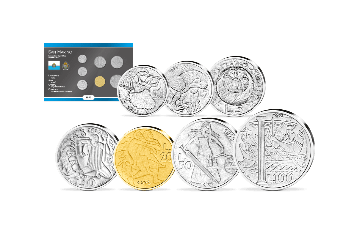 Kursmünzensatz San Marino 1973