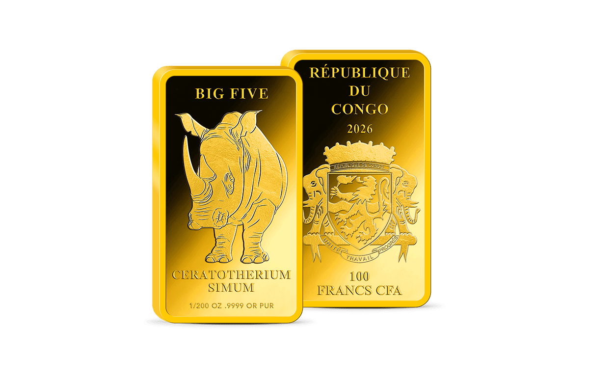 Gold-Münzbarren Big Five Nashorn