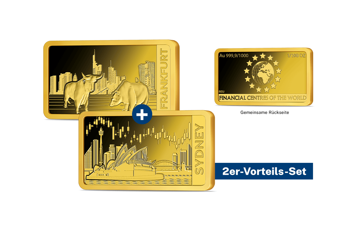 Goldbarren Finanzplätze Frankfurt + Sydney