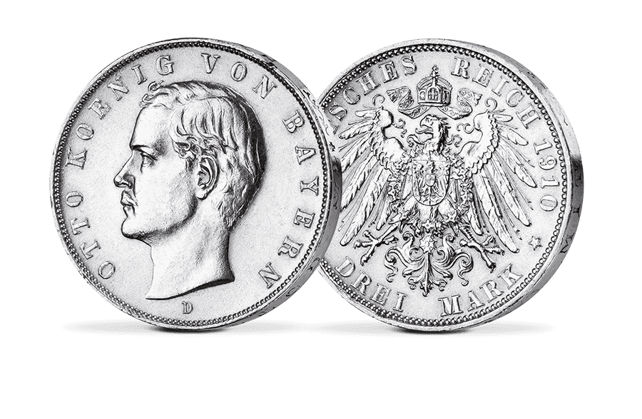 3-Mark-Silbermünze Bayern Otto J.47