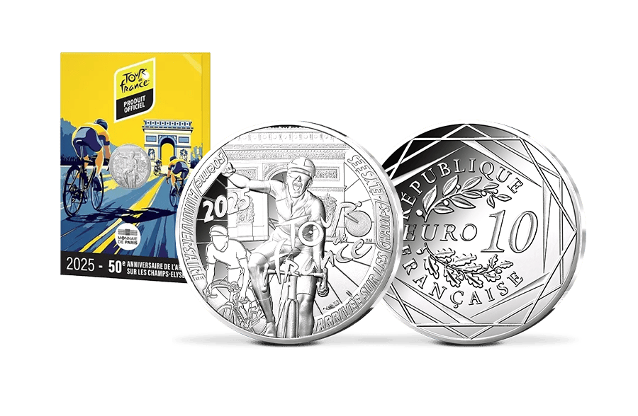 10-Euro-Münze Frankreich Tour de France mit Blister