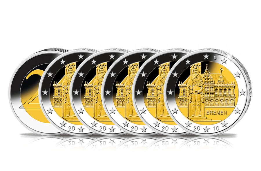 2-Euro-Münz-Komplett-Satz 2010: Bremen 2-Euro-Münz-Komplett-Satz 2010: Bremen