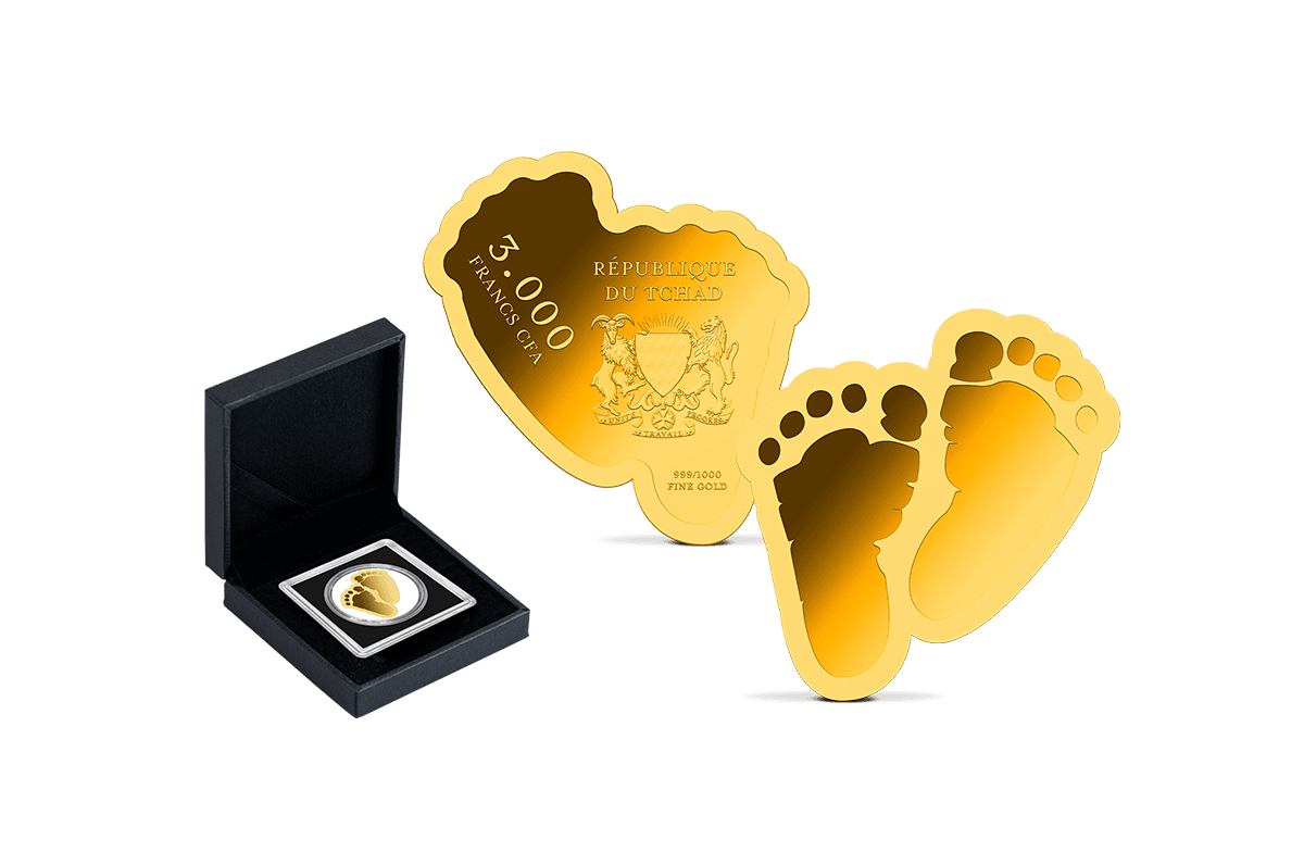 Goldmünze Baby Feet