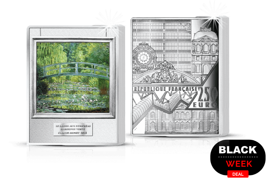 250-Euro-Silbermünze Claude Monet Der Wasserlilienteich