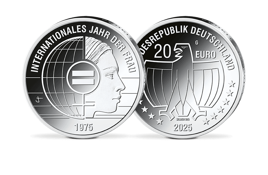 20-Euro-Münze 2025 - 50 Jahre Internationales Jahr der Frau in sp 20-Euro-Münze 2025 - 50 Jahre Internationales Jahr der Frau in sp