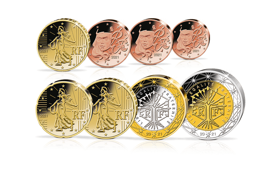 Euro-Kursmünzensatz Frankreich 2021 Euro-Kursmünzensatz Frankreich 2021
