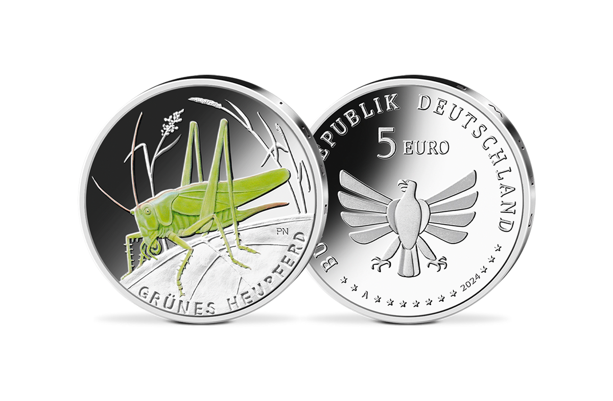 5-Euro-Münze 2024 Grünes Heupferd 5-Euro-Münze 2024 Grünes Heupferd