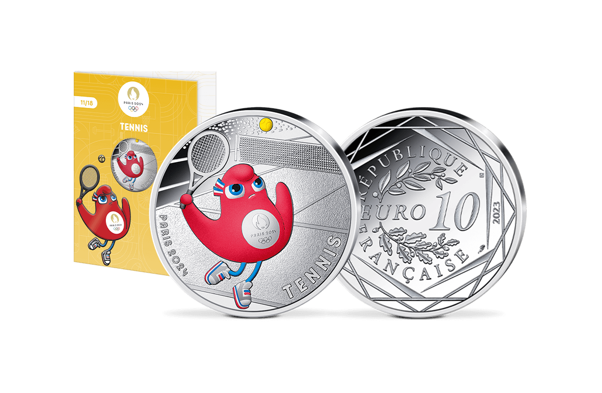 10-Euro-Silbermünze Frankreich - Tennis