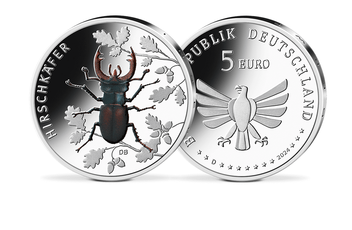 5-Euro-Münze 2024 Hirschkäfer 5-Euro-Münze 2024 Hirschkäfer
