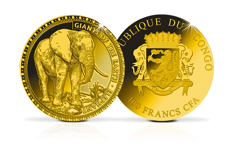 Goldmünze Elefant Goldmünze Elefant