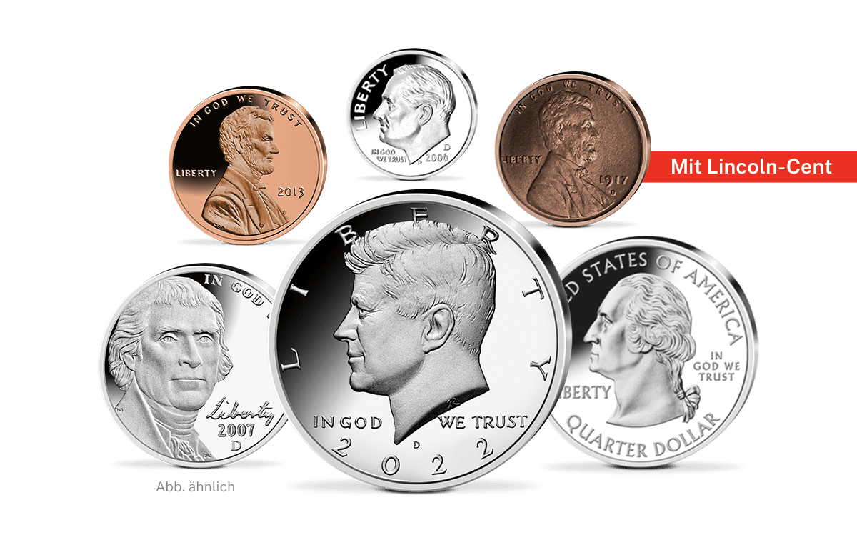 Kursmünzensatz der USA – Abraham Lincoln