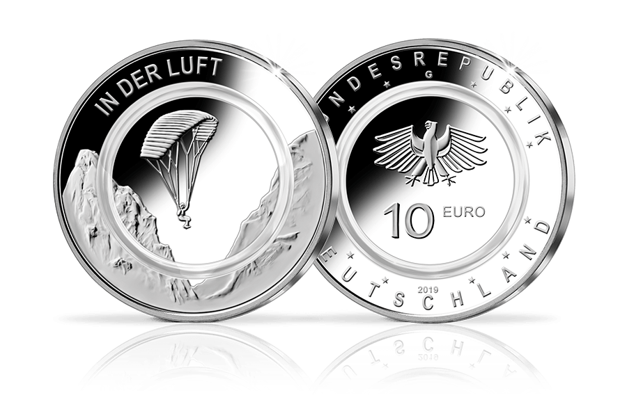 10-Euro-Münze 2019 In der Luft mit Polymer-Ring in PP 10-Euro-Münze 2019 In der Luft mit Polymer-Ring in PP