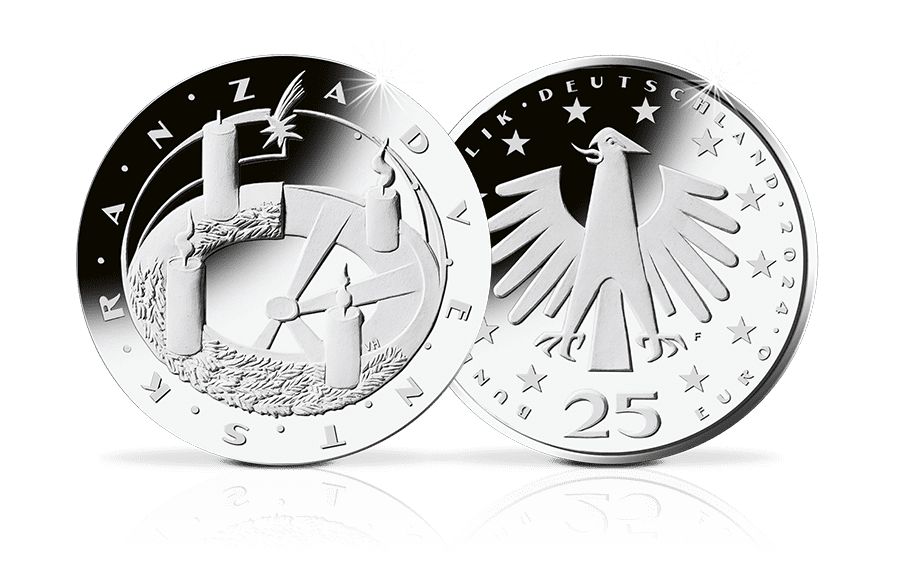 25-Euro-Silbermünze 2024 Adventskranz
